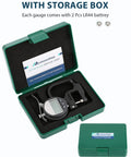 Pro Grade Digital Thickness Gauge 0-12.7mm 0.5 Inch with LCD Display in green storage case with extra battery