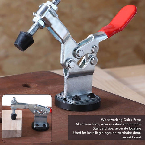 Quick Release Woodworking Bench Clamp Set With Toggle Clamps For Woodworking Jigs And Fixtures Hold Down Clamps, shown side view
