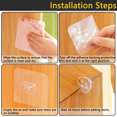 Installation steps for Built Tough 20 Pack Plastic Shelf Support Pegs Featuring Reliable Self Adhesive Mounting Pins for Kitchen Cabinets.