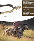Rotatable Zinc Alloy Western Spurs With Gear Control System For Training And Trail Riding Durable Pro Grade Ride Ready Equestrian Spurs