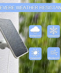 Durable Solar Panel for SimpliSafe Outdoor Camera Series 2 Waterproof Charger mounted on wall in rainy weather