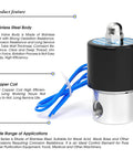 Quarter Inch NPT 304 Stainless Steel Electric Solenoid Valve Normally Closed For Water Air Diesel 110V AC Heavy Duty