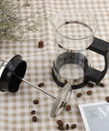 French Press Coffee Maker With Ergonomic Handle, Food Grade Stainless Steel Turkish Coffee Pot And Espresso Brewer