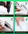 Installation steps for Weatherproof Double Cable Entry Gland for RV Roof Solar Junction Box with UV Resistant ABS Housing.