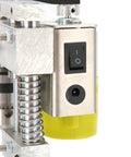 Hilitand Mini Benchtop Drill Press With 1000-4500Rpm Adjustable Speed Aluminum Alloy Body showing control switch and components.