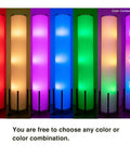 61 Inch RGB LED Floor Lamp With Remote Dimmer And Three Smart Bulbs Color Changing Modern Standing Lamp For Living Room Bedroom And Kids Room Easy Assembly And Cozy Ambience showing color options.