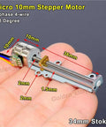 Precision Micro Stepper Linear Actuator With 34Mm Stroke Smooth Telescopic Screw Pusher Solid four wire driver shown in hand.