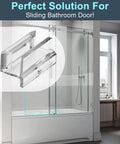 Sliding Shower Door Bottom Guide For Top Hung Glass Doors 3/8 Inch Channel, clear plastic, bathroom track in modern bathroom setting.