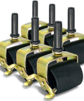 Six heavy-duty locking metal casters with black wheels for bed frame replacement