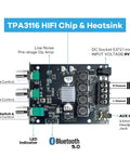 Bluetooth 5.0 Amplifier Board With Bass And Treble Control For Dope Home Audio Setup 100W Dual Channel TPA3116D2 Amp Module