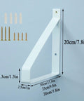 Heavy Duty Corner Shelf Brackets Set Of Two Badass Solid White Triangle Metal Supports For Wall Mounted Floating Wood Shelves Zero Wobble Setup with included screws.