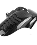 Top Shelf Carbon Fiber Rear Fender Blocks Flying Road Grit Dead In Its Tracks Heavy Duty Splash Guard, carbon fiber material, designed for motorcycle use.