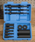Hardcore Bearing Puller Set With Inner Housing Extractors For Cars Motorcycles And Electric Vehicles In A Tough Storage Case: blue case with 12 steel puller parts