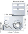 Close-up view of Two Pack Garage Door End Bearing Plates And Brackets For 2 Inch Track Doors Heavy Duty Three Eighths Inch Bearing Ends.