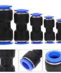 Super Cool 50pc Quick Connect Air Hose Fittings Kit For Pneumatic Tools Push To Plug Pvc Tubing Adapters 4mm To 12mm Outer Diameter Portable Repair Gear, black plastic connectors