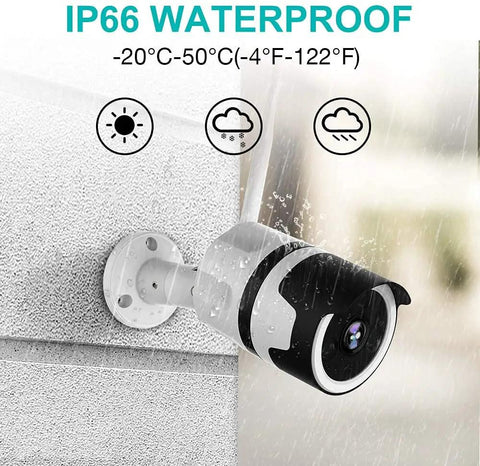 Outdoor Security Camera With WiFi Bullet 1080P HD Two Way Audio IP66 Waterproof FHD Night Vision Motion Detection Alerts