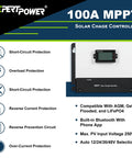 Heavy Duty 1200W 12V Solar Panel Kit Packs Twelve 100W Mono Panels Plus A 100A MPPT Charge Controller, featuring Bluetooth.