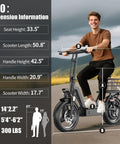 Man riding Electric Scooter With Seat For Adults 1000 To 1400 Watt Peak Motor Delivers Up To 25 MPH And A 30 To 45 Mile Range
