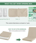Outdoor Dining Chair Cushions 4 Pack High Back Water Resistant Patio Seat Cushions With Ties Removable Covers Non Slip Bottom For Garden Lawn Porch Furniture 44 By 20 Inches Cream package contents and assembly guide