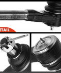 Front Tie Rod End Replacement Kit for Dodge Ram 1500 2000 2001 2500 2000 to 2002 and 3500 2000 to 2002 RWD, Includes Inner and Outer Ends, Fixes Uneven Tire Wear and Steering Play, steel tie rod ends with boot detail