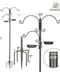Ultimate Outdoor Bird Feeding Station Kit with 85 Inch Pole and 5 Prong Base featuring adjustable hooks and detachable tray