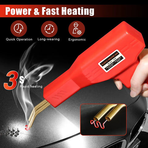 Upgraded Plastic Welder Kit With 1000 Staples And Pure Copper Transformer Rapid Heating demonstration for repair use