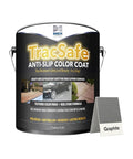 No Fumble Non Slip Concrete Color Coat, Textured Real Stone Aggregate Finish, Hella Durable All Season Traction Paint For Smooth Indoor Floors And Outdoor Walkways, Graphite Gray 1 Gallon can with color sample.