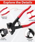 2 Piece Glass Tile Nippers Set With Dual Purpose Tile And Mosaic Cutter Tools, highlighting ergonomic grip and carbide tip.