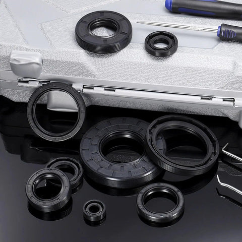 Oil Seal 16x30x7mm TC Nitrile Rubber Double Lip Seal With Hook Kit And Spring For Mechanical Auto Bearing Shaft 2 Pack Black Built To Last Tough Seal For Pumps Gearboxes And Motors, black seals and tools