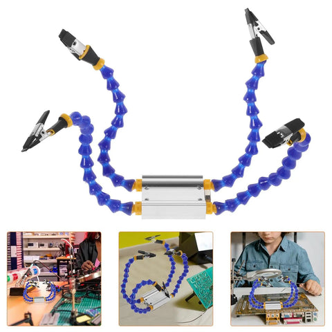 Four Arm Soldering Helping Hand Station Pro Grade With Weighted Base multi function welding tool with four flexible arms