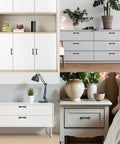 4 Pack 6 Inch Cabinet Door Handles Vintage Barn Door Pulls on white cabinets and drawers in various settings