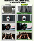 Before and after effects of using Wheel Toe Alignment Tool Kit For Home Garage DIY Use With Stainless Steel Toe Plates