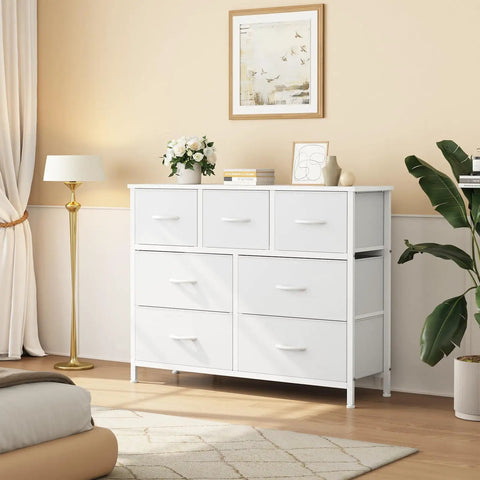 Versatile Seven Drawer Fabric Dresser And Storage Tower For Bedroom Closet Organization That Hits Different On Cluttered Rooms With Roomy Sections And Fast Assembly For A Clean Home Flex