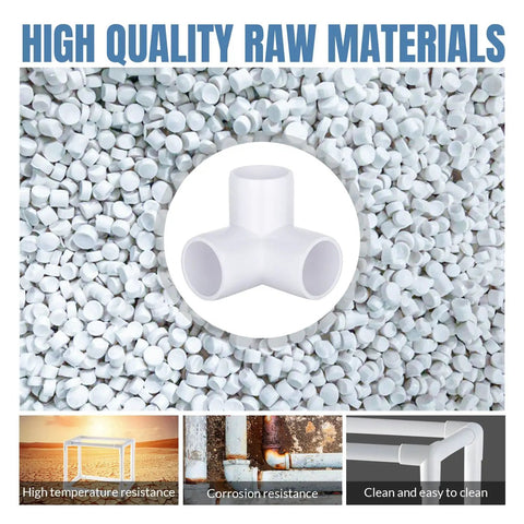 High quality raw materials for 20 Pack One Half Inch Three Way PVC Fittings Elbow for DIY Projects, Furniture Grade Pipe Connectors