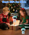Children playing with Hand Operated Flying Ball Drone With Led Lights Indoor Rechargeable Mini Helicopter Toy beside a Christmas tree.