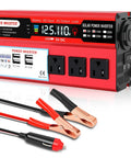 Image of Tailgate Beast 1000W Peak Power Inverter Converts 12V DC To 110V AC With 3 Wall Outlets and 4 Quick Charge USB Ports for Road Warriors.