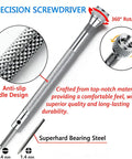 Precision screwdriver from the Compact Eyeglass Repair Kit With Precision Screwdriver And Tweezers For Glasses with anti-slip handle.