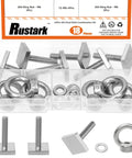 18 Piece M6 T Track Mount Tie Down Anchor Kit 304 Stainless Steel T Slot Bolts With Eye Bolts for Roof Rack Mounts in box