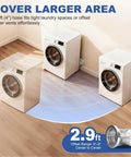 Front view of magnetic dryer vent coupling kit with 2.9 ft duct, 4-inch diameter, clamps; shown with white washers.