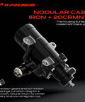 Heavy Duty Power Steering Gearbox Direct Fit Replacement Chevy Silverado Tahoe GMC Sierra Cadillac Escalade showing nodular cast iron with black finish.