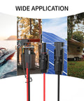 High-Performance 10AWG Tinned Copper Solar Connector to SAE Adapter Kit with extension cables in outdoor applications