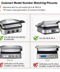 Cuisinart model number matching images for Heavy Duty Reversible Grill Plates Replacement For Electric Contact Press.