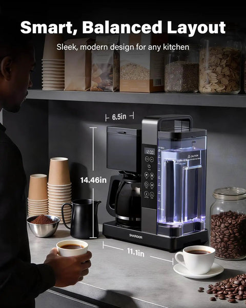 Programmable 10 Cup Drip Coffee Maker With Brew Pause, Adjustable Brew Strength, 2 To 10 Cup Settings, Removable 50 Oz Water Tank