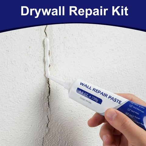 All Purpose Drywall Repair Kit With Scraper For Walls Hole Filler And Crack Repair Quick Drying Paste applied on crack