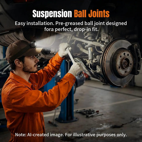 Front Lower Ball Joint Kit Two-Piece Beefed-Up For Ford F-150 2009-2014, Expedition 2007-2017, Lincoln Navigator 2007-2017 Premium Forged Steel Suspension Ball Joints Built Tough For Smooth Handling And Lasting Ride on front suspension