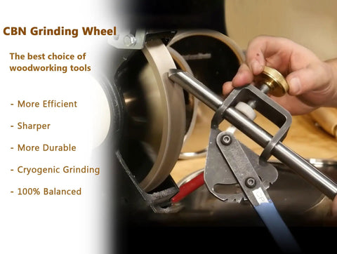 320 Grit Aluminum Core Grinding Wheel For Sharpening Woodturning Tools And High Speed Steel Tools, 6 Inch Diameter in use