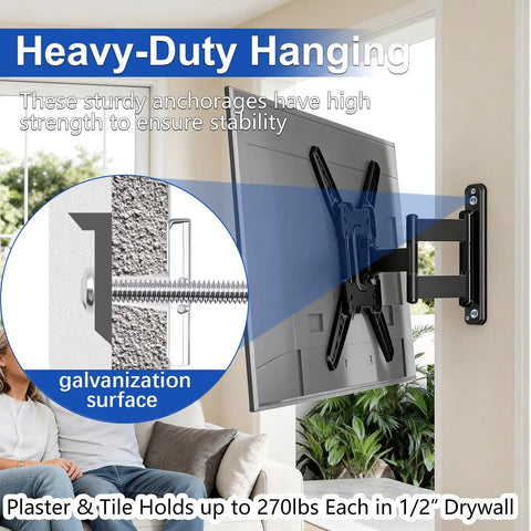 Rock Solid Heavy Duty Drywall Toggle Bolt Anchor Kit One Quarter Inch By Twenty For TV Mounts demonstration in wall cutaway