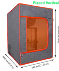 Dual Placement Resin 3D Printer Enclosure Tent with Adjustable Ventilation, shown vertically placed with size dimensions.