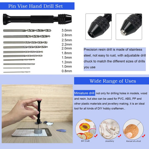 Pro Grade Gunpla Scribing Tool Kit With 7 Blade Model Scriber Chisel Set 0.1 To 2.0mm, Pin Vise Hand Drill details and uses guide