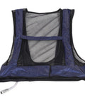 Adult Sleeveless Cooling Vest With Compressed Air Powered Vortex Tube Tech That Slays Kickin Summer Heat And Provides No Sweat Grind Comfort In Cool Cotton Oxford Blend For Peak Chill Factor Blue - mesh design, front view.